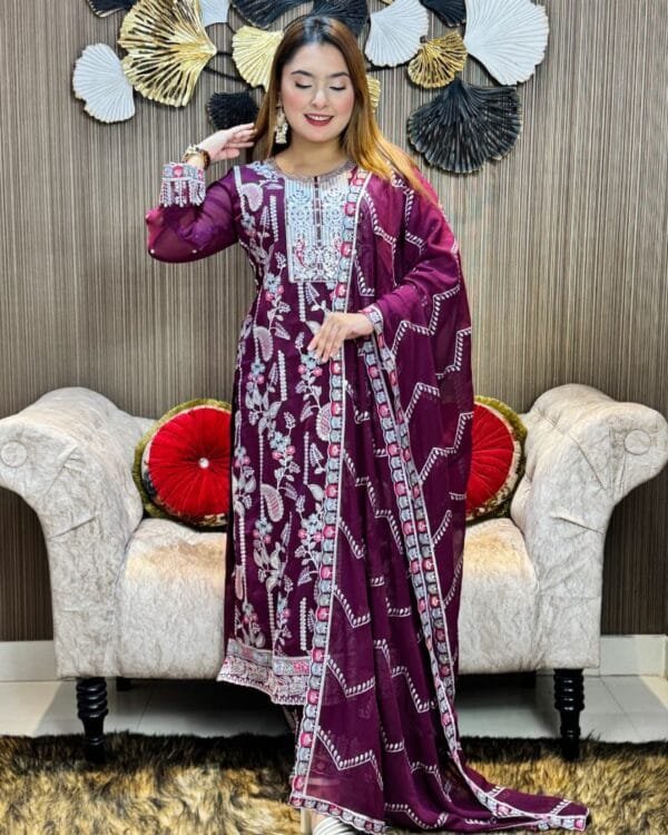 Luxury Chiffon Inspired By Pakistan Code LC113 - Image 4